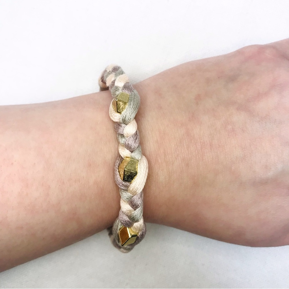 Ettika Pastel Braided Friendship Bracelet with Gold Studs